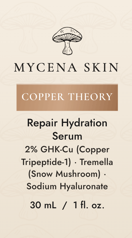Copper Theory — 2% GHK-Cu + Tremella Repair Serum — Mycena Skin front label